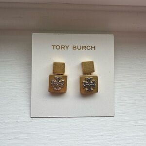 Tory Burch Gold and Silver Geometric Earrings
